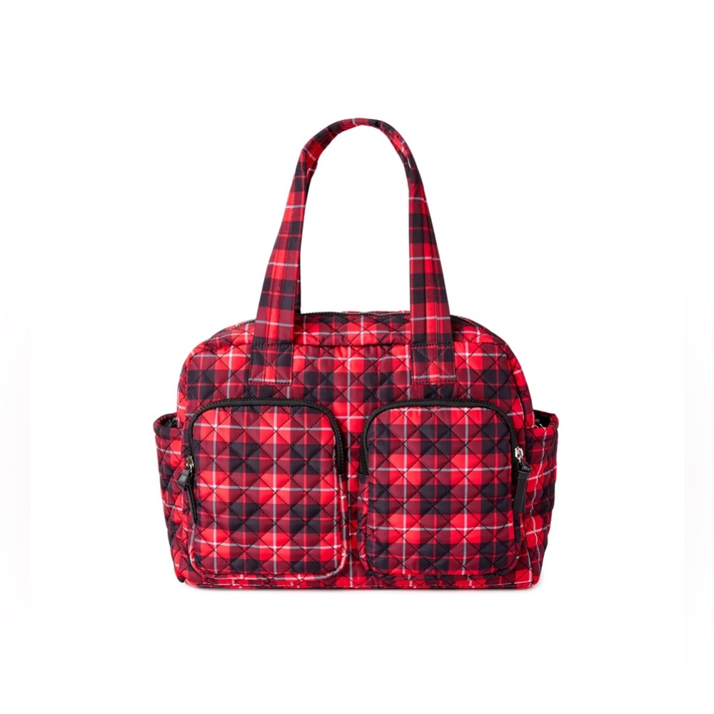 Women's Double Pocket Weekender Brilliant Red Plaid